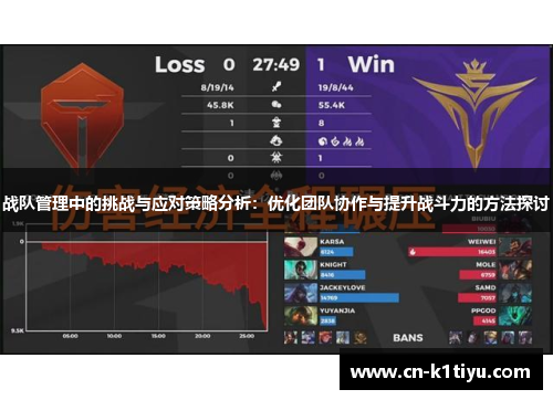 战队管理中的挑战与应对策略分析：优化团队协作与提升战斗力的方法探讨